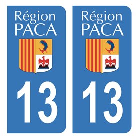 HADEXIA Autocollant Stickers Plaque immatriculation Voiture Auto département 13 Bouches-du-Rhône Ancien Logo Région PACA