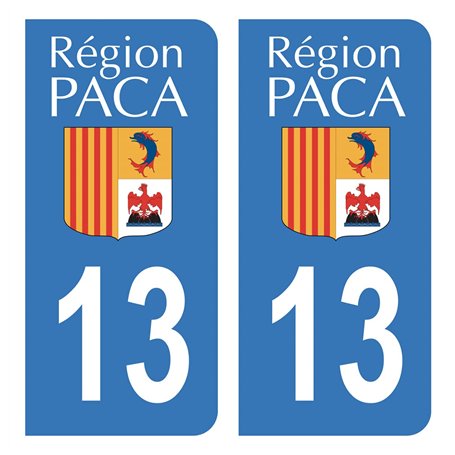 HADEXIA Autocollant Stickers Plaque immatriculation Voiture Auto département 13 Bouches-du-Rhône Ancien Logo Région PACA