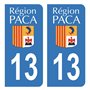 HADEXIA Autocollant Stickers Plaque immatriculation Voiture Auto département 13 Bouches-du-Rhône Ancien Logo Région PACA