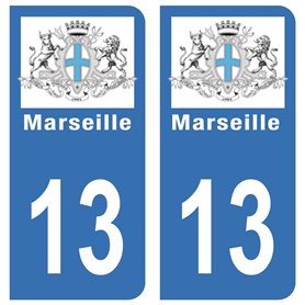 HADEXIA Autocollant Stickers Plaque d'immatriculation Voiture Auto 13 Blason Marseille