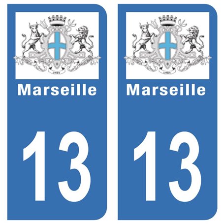 HADEXIA Autocollant Stickers Plaque d'immatriculation Voiture Auto 13 Blason Marseille