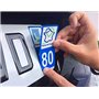 Pack 2 paires Autocollant Stickers Plaque d'immatriculation Premium DS Automobile Noir - Numéro Personnalisé