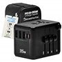 HOMEPROTEK Adaptateur de Voyage Universel PD35W - Adaptateur Prise Universelle EU UK US Canada Australie Chine Japon Jusqu'à 200