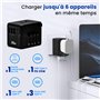 HOMEPROTEK Adaptateur de Voyage Universel PD35W - Adaptateur Prise Universelle EU UK US Canada Australie Chine Japon Jusqu'à 200