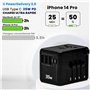 HOMEPROTEK Adaptateur de Voyage Universel PD35W - Adaptateur Prise Universelle EU UK US Canada Australie Chine Japon Jusqu'à 200