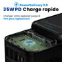 HOMEPROTEK Adaptateur de Voyage Universel PD35W - Adaptateur Prise Universelle EU UK US Canada Australie Chine Japon Jusqu'à 200