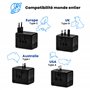 HOMEPROTEK Adaptateur de Voyage Universel PD35W - Adaptateur Prise Universelle EU UK US Canada Australie Chine Japon Jusqu'à 200