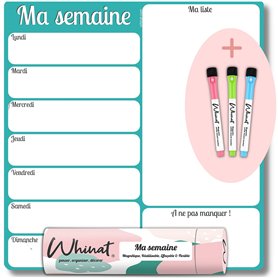 WHINAT Tableau Blanc Magnétique Frigo pour Menu et Repas/Liste de Courses/Taches Ménagères/Examens - Magnet effaçable - Planific