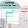 WHINAT Tableau Blanc Magnétique Frigo pour Menu et Repas/Liste de Courses/Taches Ménagères/Examens - Magnet effaçable - Planific