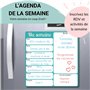 WHINAT Tableau Blanc Magnétique Frigo pour Menu et Repas/Liste de Courses/Taches Ménagères/Examens - Magnet effaçable - Planific