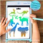 nedit Tablette Dessin Enfant + Pochoir Offert (Pochoir = Aide à Dessiner des Animaux) – Super Cadeau – Tablette D’Écriture et De