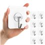nedit Crochet Adhesif Mural (9 Pièces) - Crochet Collant – Kit De 9 Crochets Transparent De Haute Qualité – Solide Et Simple D’u