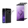 HQ-CLOUD® Coque pour Samsung Galaxy S9 Plus Transparente Silicone en Gel TPU Souple + 2 Verre trempé incurvé couverture complète