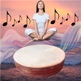 Tambour Ocean/Ocean Drum 30 CM de diamètre en Peau de Chèvre – Produit Artisanal pour Reproduire le Son des Vagues et de la Mer