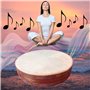 Tambour Ocean/Ocean Drum 30 CM de diamètre en Peau de Chèvre – Produit Artisanal pour Reproduire le Son des Vagues et de la Mer