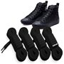 MARKETIFAR Lacets Noirs pour Baskets-4 Paires Lacet Noir-Lacet Chaussure-Parfait pour Converse Haute-Lacets Noirs plats-150 cm-8