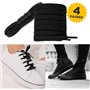MARKETIFAR Lacets Noirs pour Baskets-4 Paires Lacet Noir-Lacet Chaussure-Parfait pour Converse Haute-Lacets Noirs plats-150 cm-8