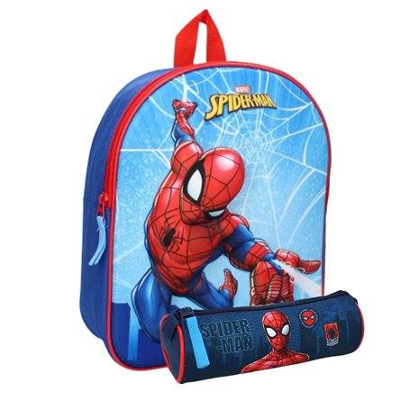 mybagstory - Sac à dos Spiderman - Bleu - Enfant - Ecole - Primaire - Maternelle - Cartable garçon - Taille 32 cm - Bretelles ré