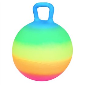 GABANA Ballon Sauteur Gonflable Multi-Couleurs avec Poignée - Plastique PVC épais et résistant - Développe la motricité - Jouet