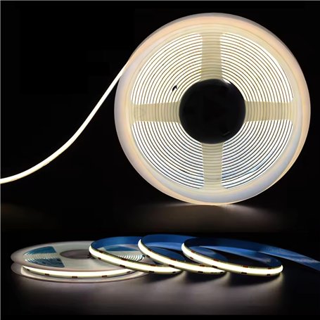 Ruban LED 5M | Blanc Froid 4000K | 480 LED/m | 4750 Lumens | Ultra Lumineux 24V | Largeur 8MM diffusion 180° | Rendu précis CRI