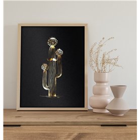 Arteonn AFFICHE D'ART LETTERPRESS A3 CACTUS-STACKÈ ENCADRÉE