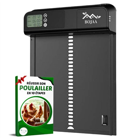 Porte Automatique poulailler en Aluminium | Minuterie programmable | EBOOK Offert | Idéal pour Tous Les poulaillers l Fonctionne