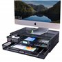 DESKORGA Tiroir coulissant sous bureau | A FIXER SANS PERCAGE Organisateur de bureau | rangement bureau pour fournitures et acce