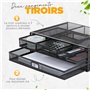 DESKORGA Tiroir coulissant sous bureau | A FIXER SANS PERCAGE Organisateur de bureau | rangement bureau pour fournitures et acce