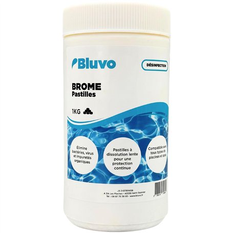 Brome Pastilles 20g - 1KG | Traitement Spa & Piscine Sans Chlore | Désinfectant à Dissolution Lente pour une Eau Claire et Saine
