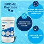 Brome Pastilles 20g - 1KG | Traitement Spa & Piscine Sans Chlore | Désinfectant à Dissolution Lente pour une Eau Claire et Saine