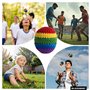 MILAUDIAMAND Ensemble de 3 Balles avec Son Sac de Transport, pour la Pratique du Hacky Sack ou Jonglage, Multicolores en Crochet