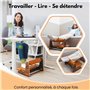MSZERONE Repose-Pieds Bureau Réglable en Hauteur avec Support de Cheville, Repose-Pieds Ergonomique en Cuir Végétal Premium – Co