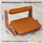 MSZERONE Repose-Pieds Bureau Réglable en Hauteur avec Support de Cheville, Repose-Pieds Ergonomique en Cuir Végétal Premium – Co