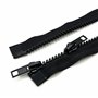 CHAKRAA - 70 cm - #5mm Maille - Fermeture Éclair Double Curseur Injectée Zip à Glissière Séparable Noir, pour Doudoune, Manteau,