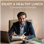 Umami Bento Lunch Box, 2 Pots à Sauce & Couverts en Inclus, Lunchbox Micro-Ondable, Boîte à lunch Adulte, Boîte Repas Compartime