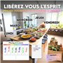 SKYCROO ® Calendrier Magnetique Frigo Blanc x3 + Accessoires - Planificateur Hebdomadaire + Mensuel + Mémo Aimanté Planning Sema