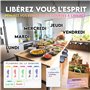 SKYCROO ® Calendrier Magnetique Frigo Blanc x3 + Accessoires - Planificateur Hebdomadaire + Mensuel + Mémo Aimanté Planning Sema