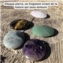 NAPOOLO Coffret 5 Pierres Plates de Méditation - Worry Stones Naturelles - Améthyste Labradorite Aventurine Œil de Tigre Sodalit