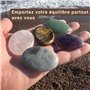 NAPOOLO Coffret 5 Pierres Plates de Méditation - Worry Stones Naturelles - Améthyste Labradorite Aventurine Œil de Tigre Sodalit