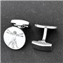 Bouton de Manchette Homme | Boutons de Manchette Originaux Pour Chemise | Cadeaux mariage Acier Inoxydable | Bijou Noir Geek Sci