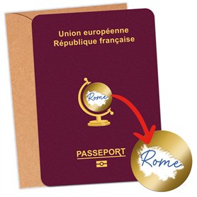 aliceandberry Carte Voyage Cadeau à Gratter Surprise - Design Passeport - Destination Personnalisable - Pastille à Gratter Suspe