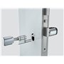 Cylindre de serrure connecté en fonte d'aluminium argent aspect inox - Passerelle Wi-Fi ajoutée - App Tuya - Accès : Code, Badge