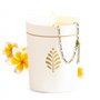Les Merveilleuses | Bougie Bijou Cristal Swarovski | Parfum Monoï | Bracelet Perles Blanches Plaqué Or 18 Carats | Cire Végétale