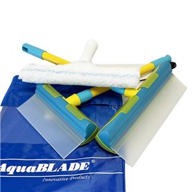NANOPROTECTION Set Raclettes à Vitres AquaBLADE en Silicone avec Réservoir 20cm + 30 cm + mouilleur | Kit Nettoyage de Fenêtre |