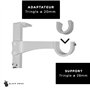 Lot de 2 Supports Sans Perçage à Fixation Latérale pour Tringle à Rideau D.20 ou D.28mm - Installation sur Coffre de Volet Roula