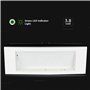 V-TAC Éclairage de Secours LED 3,8W – Lampe LED Encastrable pour Sortie de secours, Sécurité et Urgences avec Batterie 25000 mAh