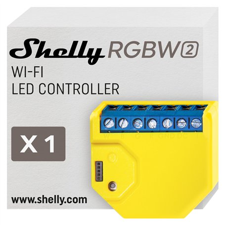 Shelly RGBW2 | Module relais Wi-Fi pour Bandes LED RGBW | Variateur de lumière | Domotique | Compatible Alexa & Google Home | Ap