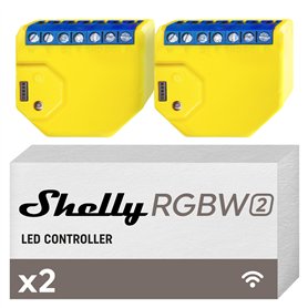 Shelly RGBW2 | Module Relais Wi-Fi pour Bandes LED RGBW | Variateur de Lumière | Domotique | Compatible Alexa & Google Home | Ap