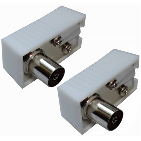 AERZETIX: 2X Connecteur prise fiche antenne TV femelle coudée 9