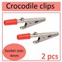 AЕRZETIX - C14171 - Lot de 5 Pinces/fiches crocodiles électriques isolées - longueur 53 mm - ouverture mâchoire max 14 mm - fich